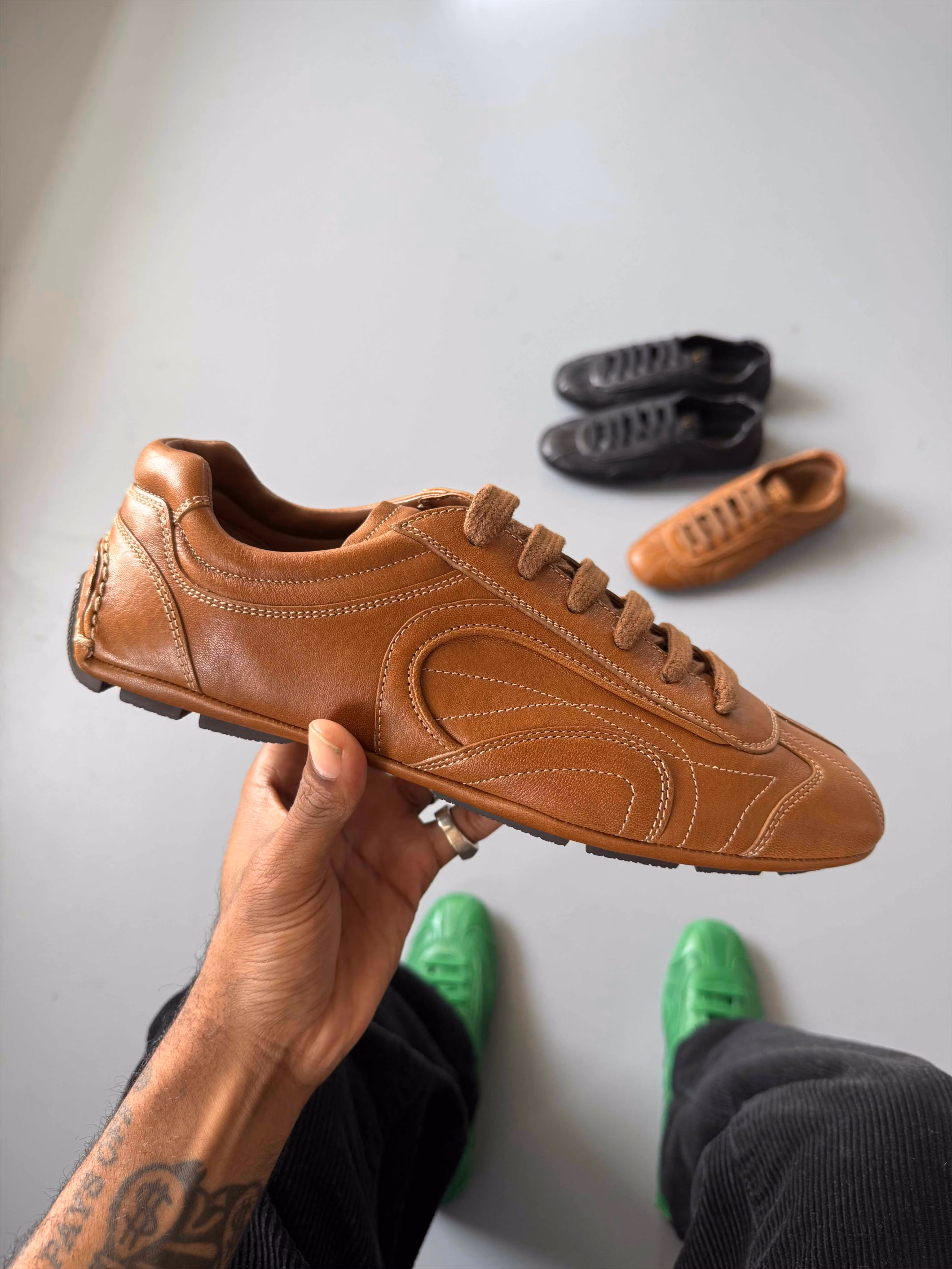 prada montecarlo leather sneaker spring summer 2025