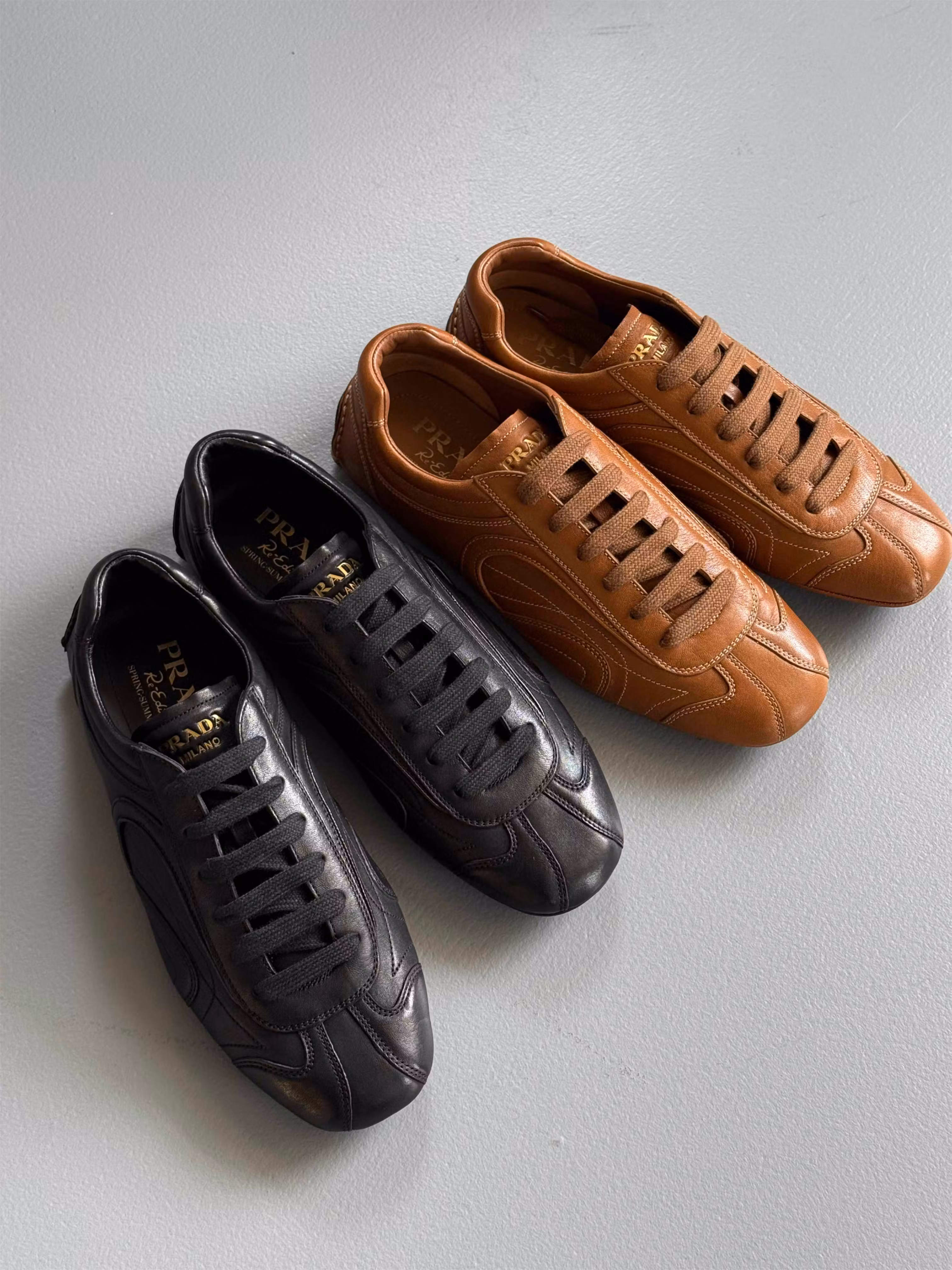 prada montecarlo leather sneaker spring summer 2025