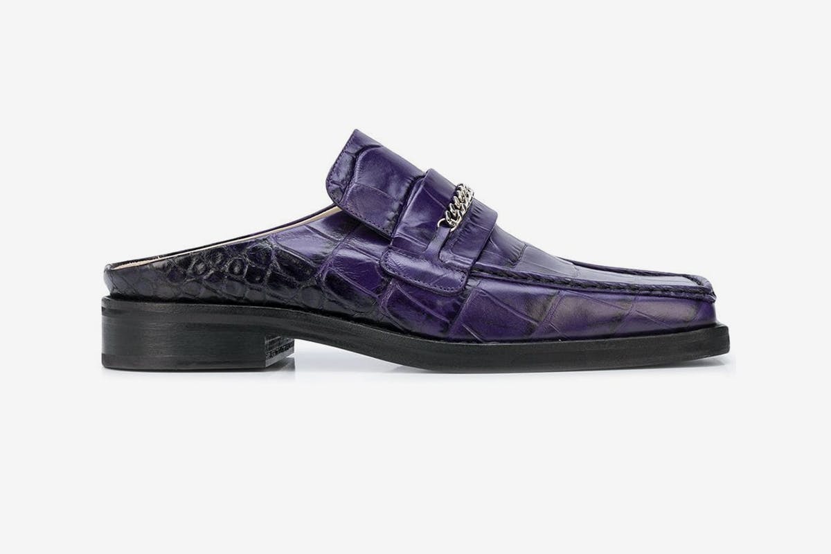 Square-Toe Loafer Mules - 0