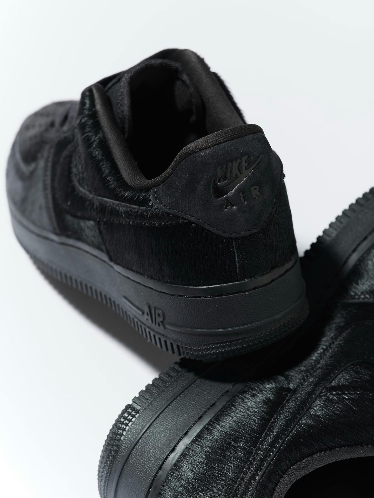 nike air force 1 black pony hair 2025
