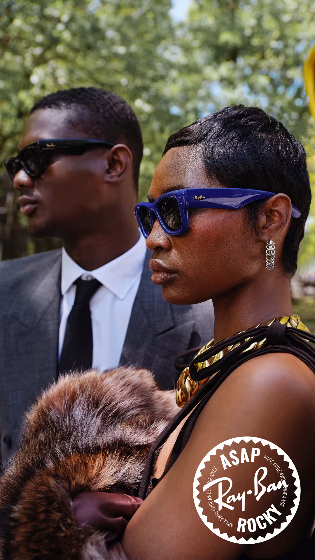 asap rocky ray ban wayfarer puffer
