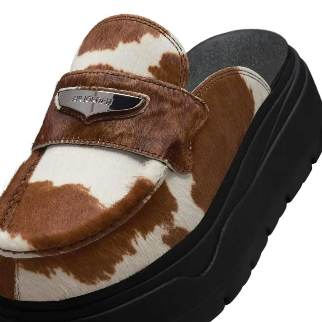 nike air jordan loafer mule cow print