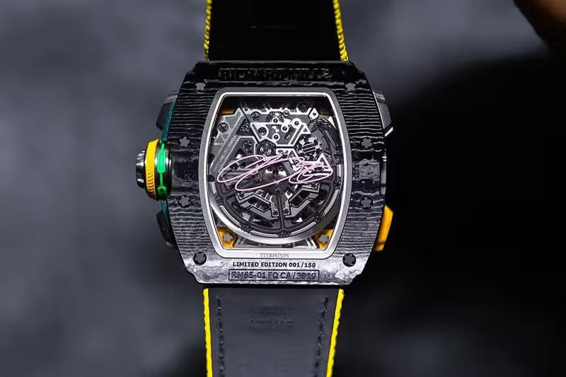 Richard Mille x Lebron, Lakers Richard Mille, New Richard Mille, Yellow strap watch, RM 65-01 “LeBron James"