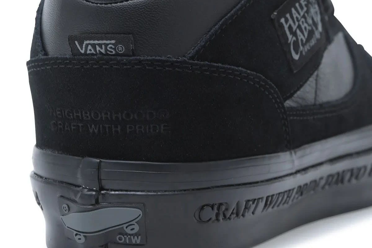 Vans OTE x NEIGHBORHOOD collab 2025, whit slip-on, black half cab