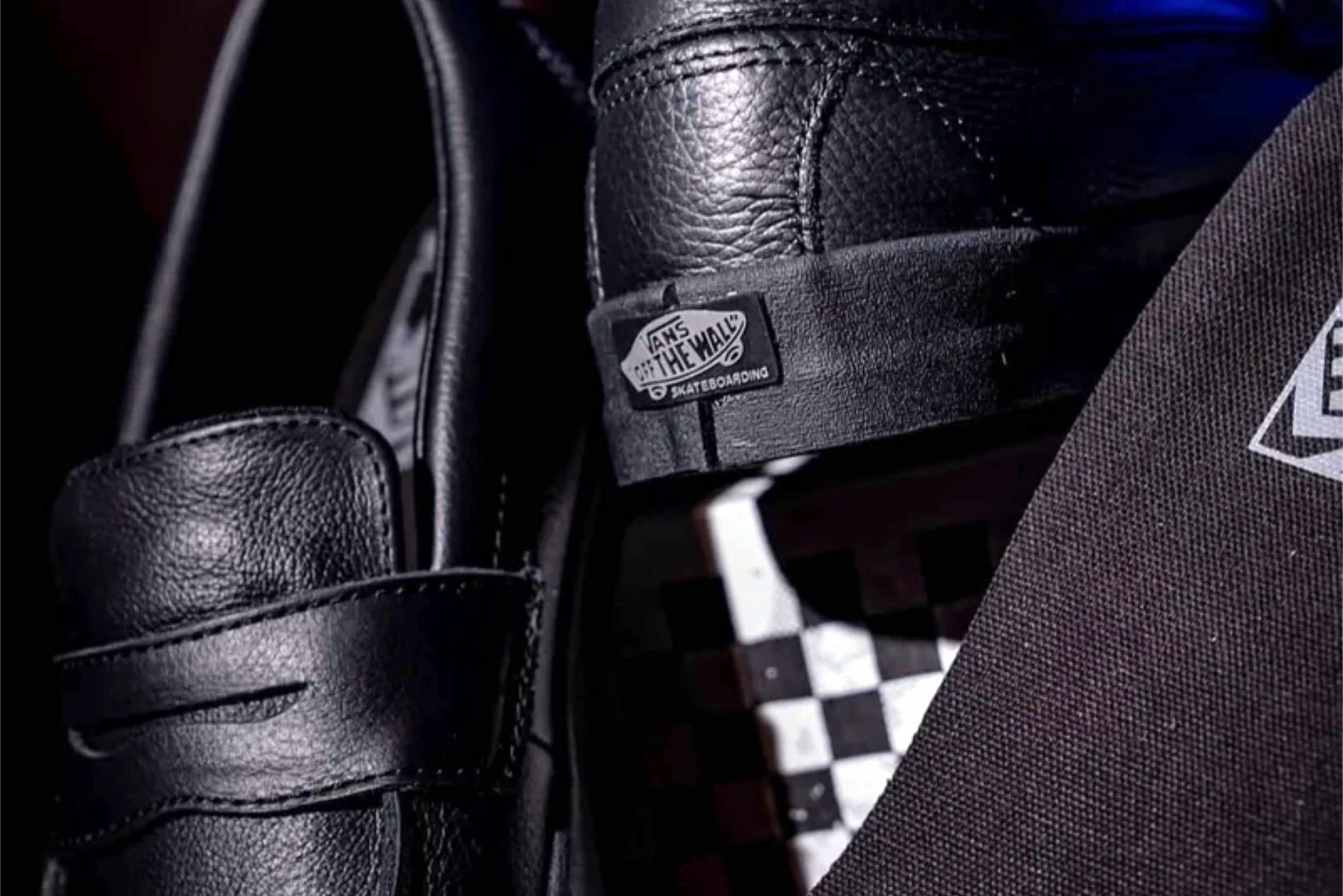vans skate loafer sneaker black leather