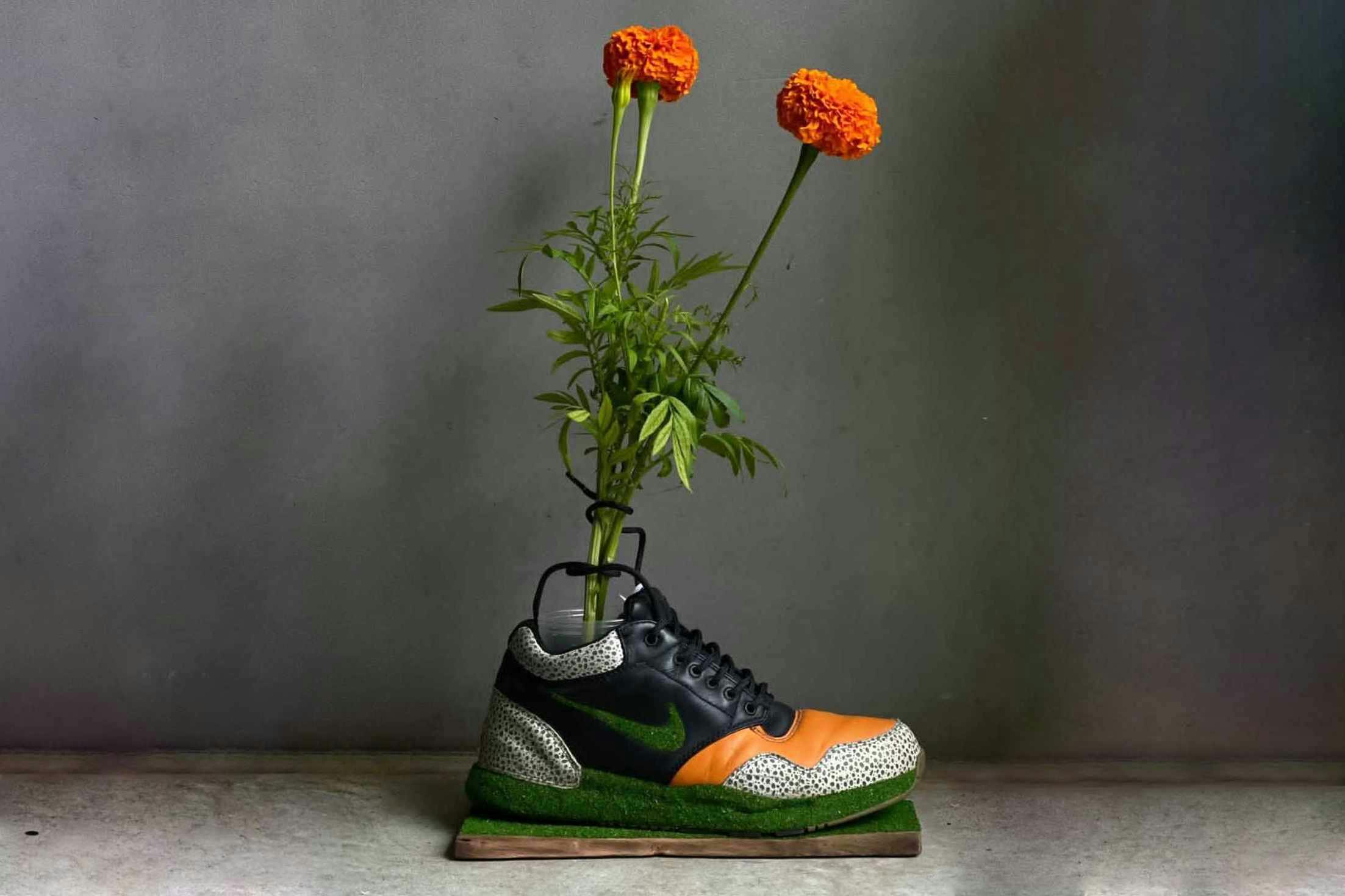 shoetree nike sneaker flower vases japan interview