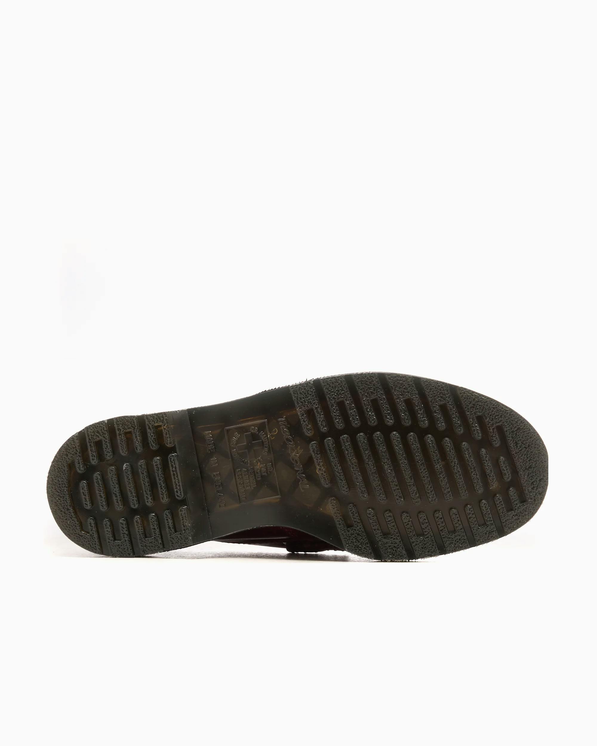 Dr. Martens Penny Loafer in Burgundy, white leather, handmade leather loafers, Dr. Martens Loafers
