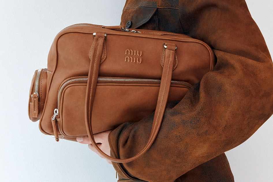 miu miu leather pocket bag campaign fw25