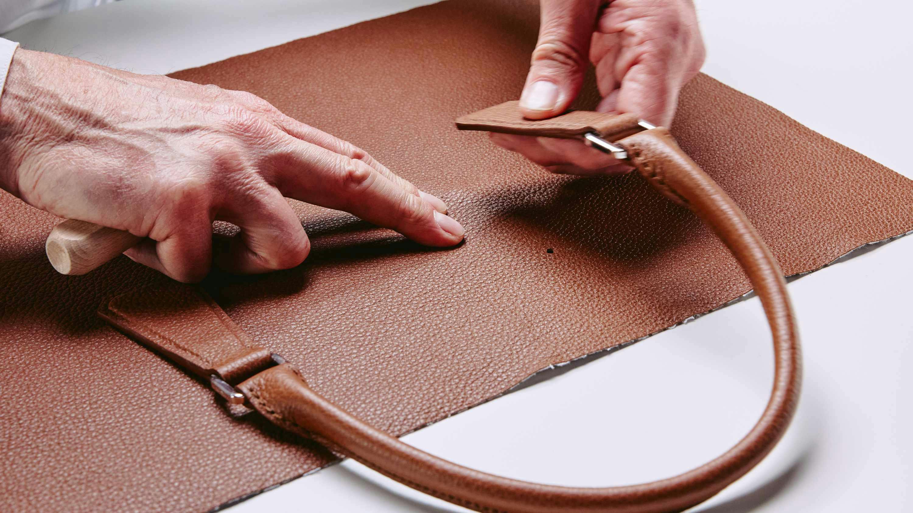 prada leather duffel bag making of photos factory