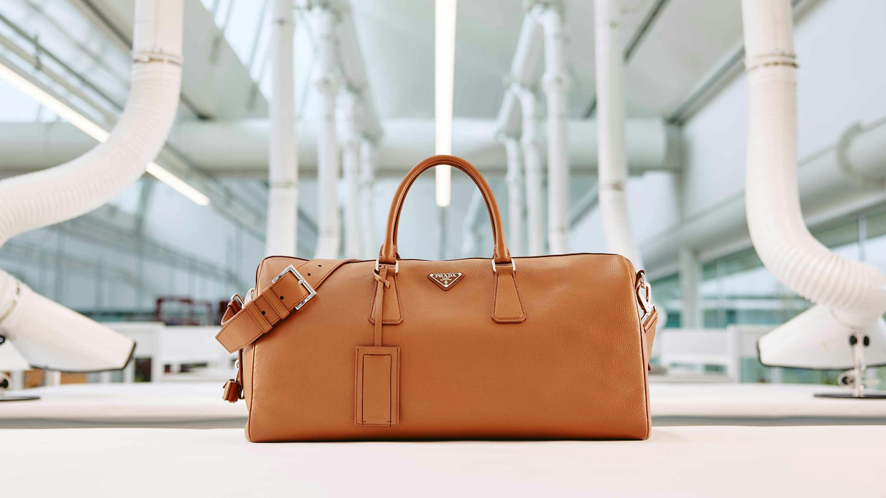 prada leather duffel bag making of photos factory