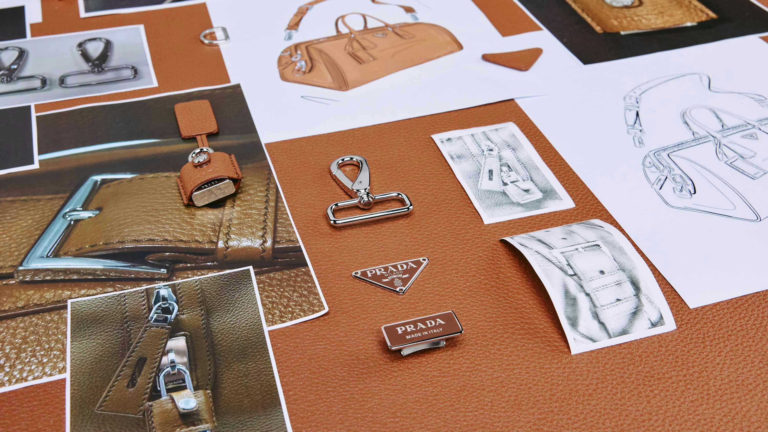 prada leather duffel bag making of photos factory