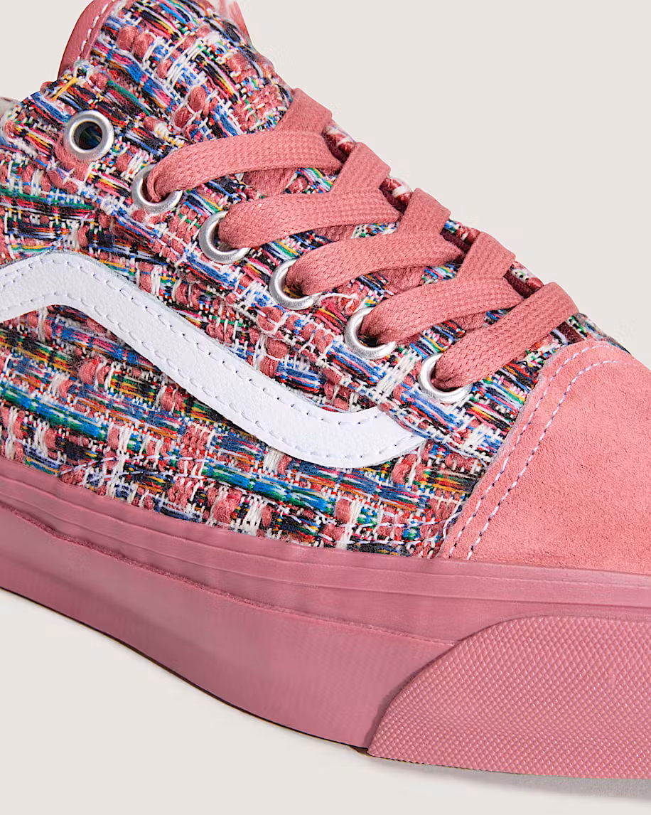 vans old skool pink tweed