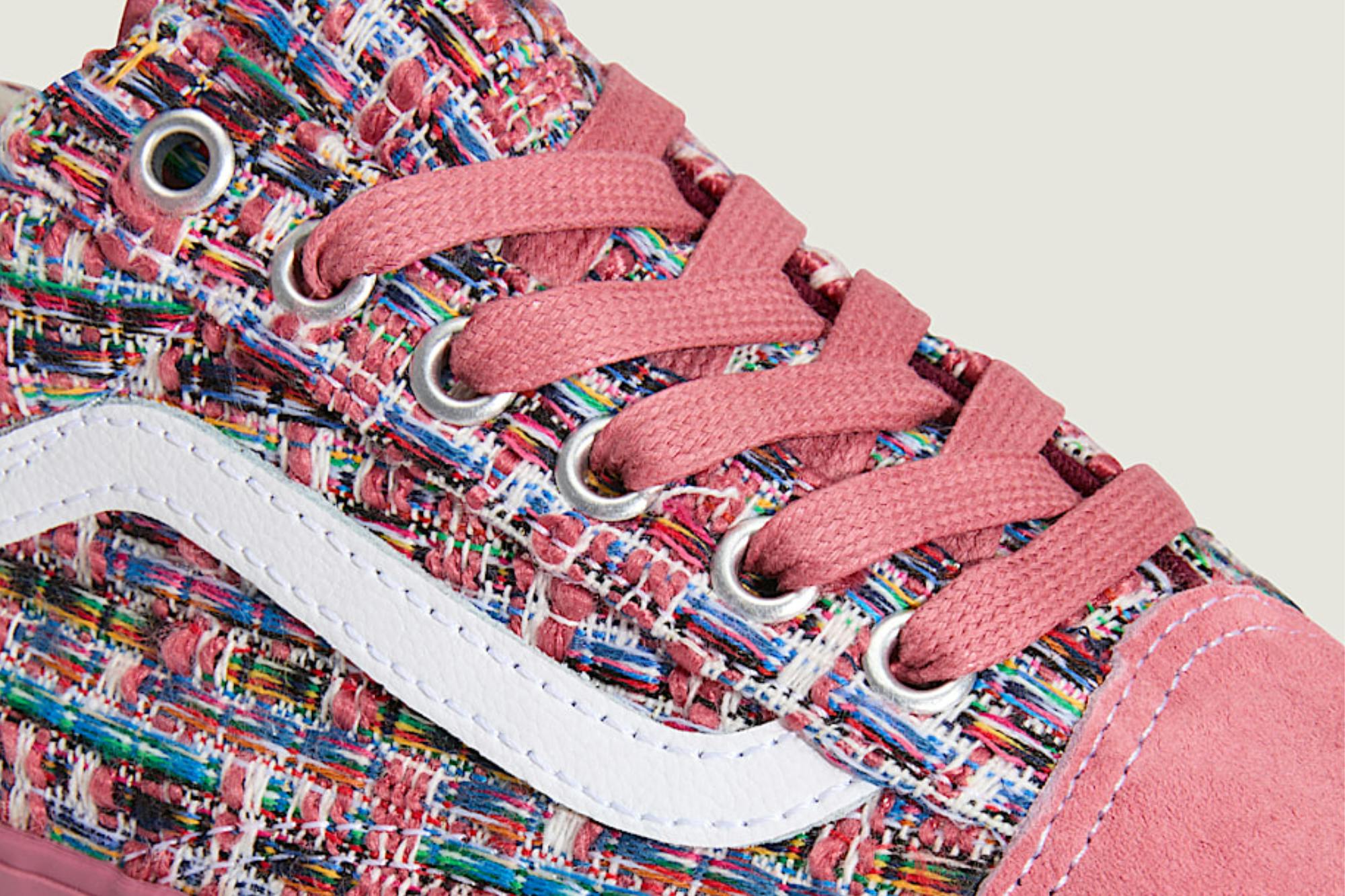vans old skool pink tweed