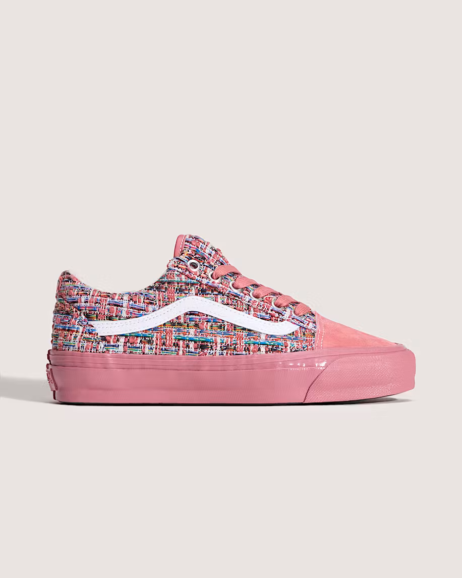 vans old skool pink tweed