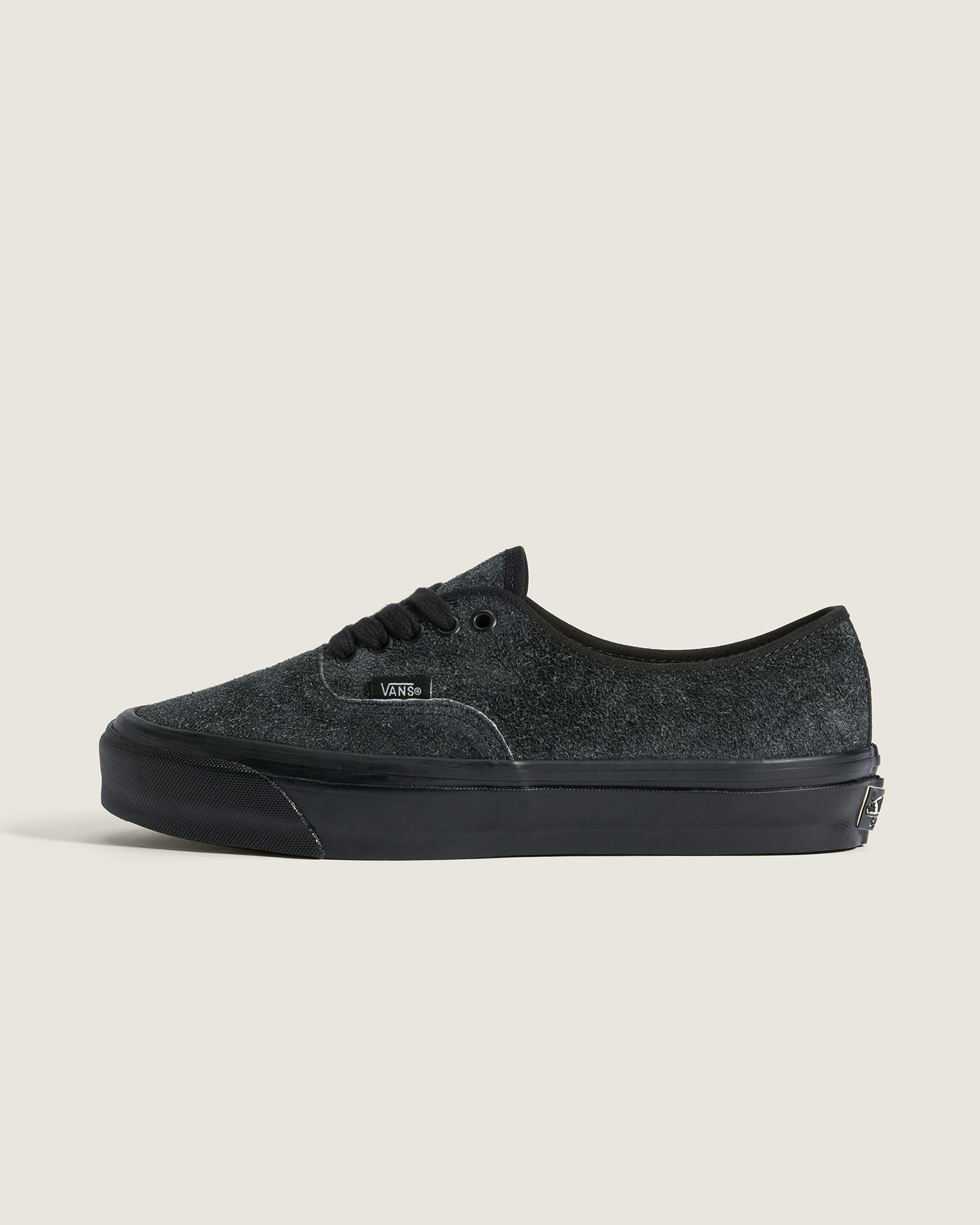 Vans premium suede authentic sneaker in black and grey