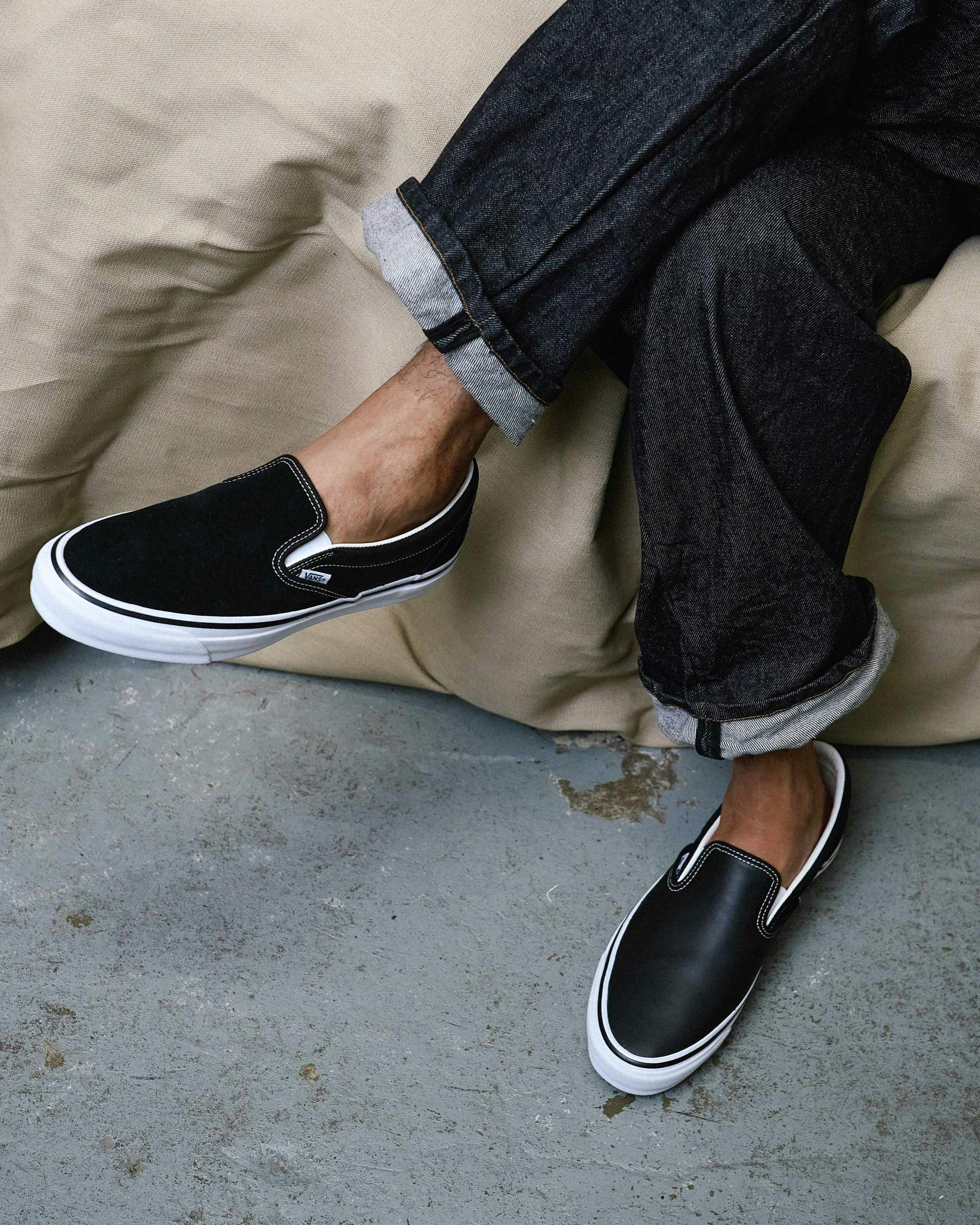engineered garments vans slip on sneaker store exclusive colorways navy black