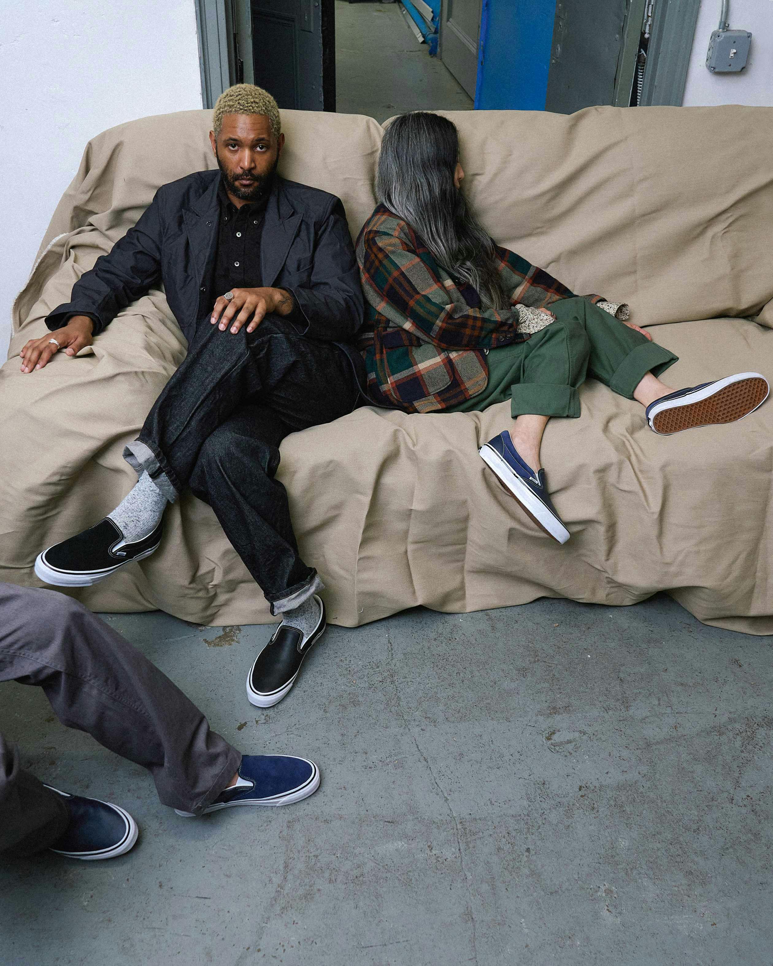 engineered garments vans slip on sneaker store exclusive colorways navy black