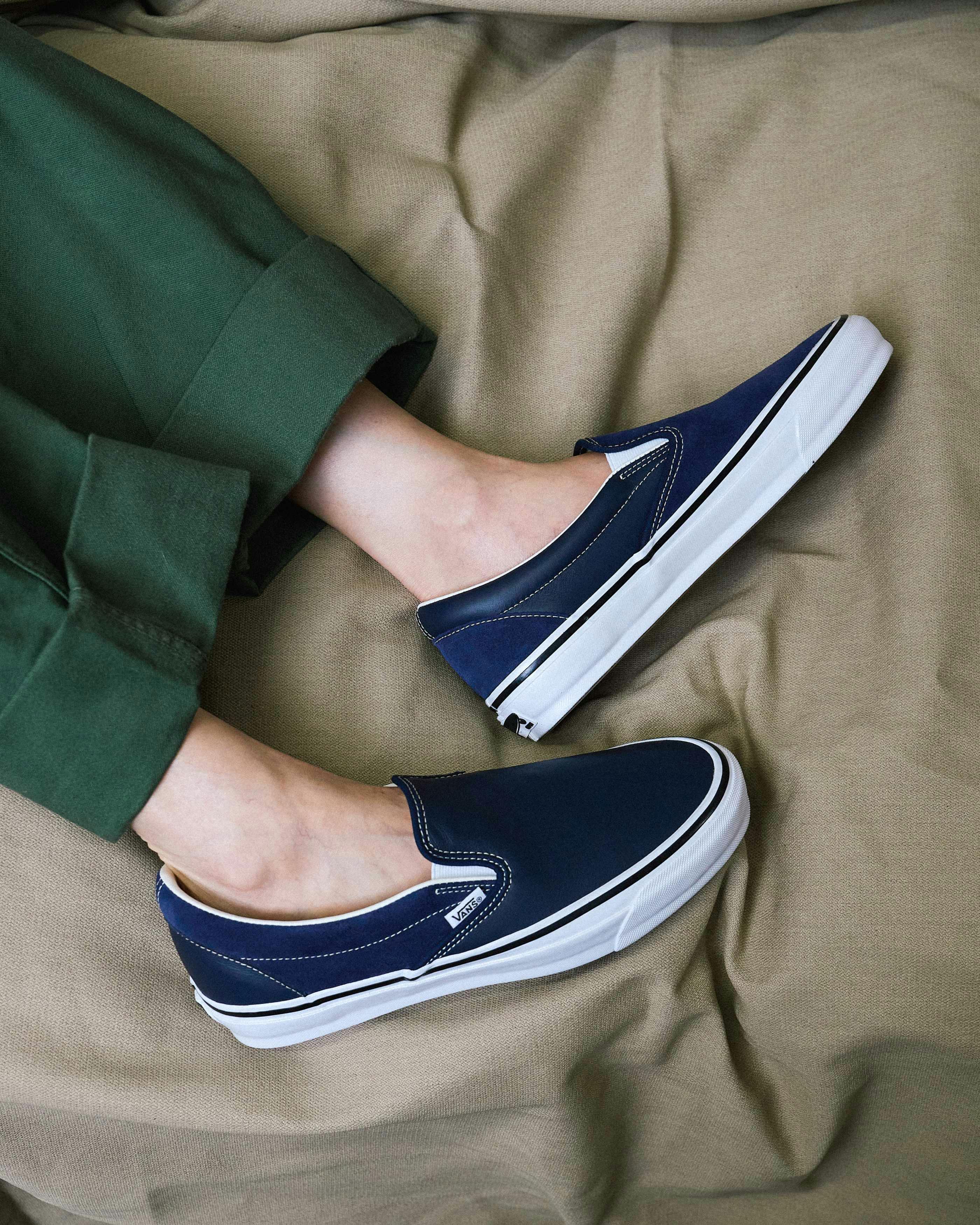 engineered garments vans slip on sneaker store exclusive colorways navy black