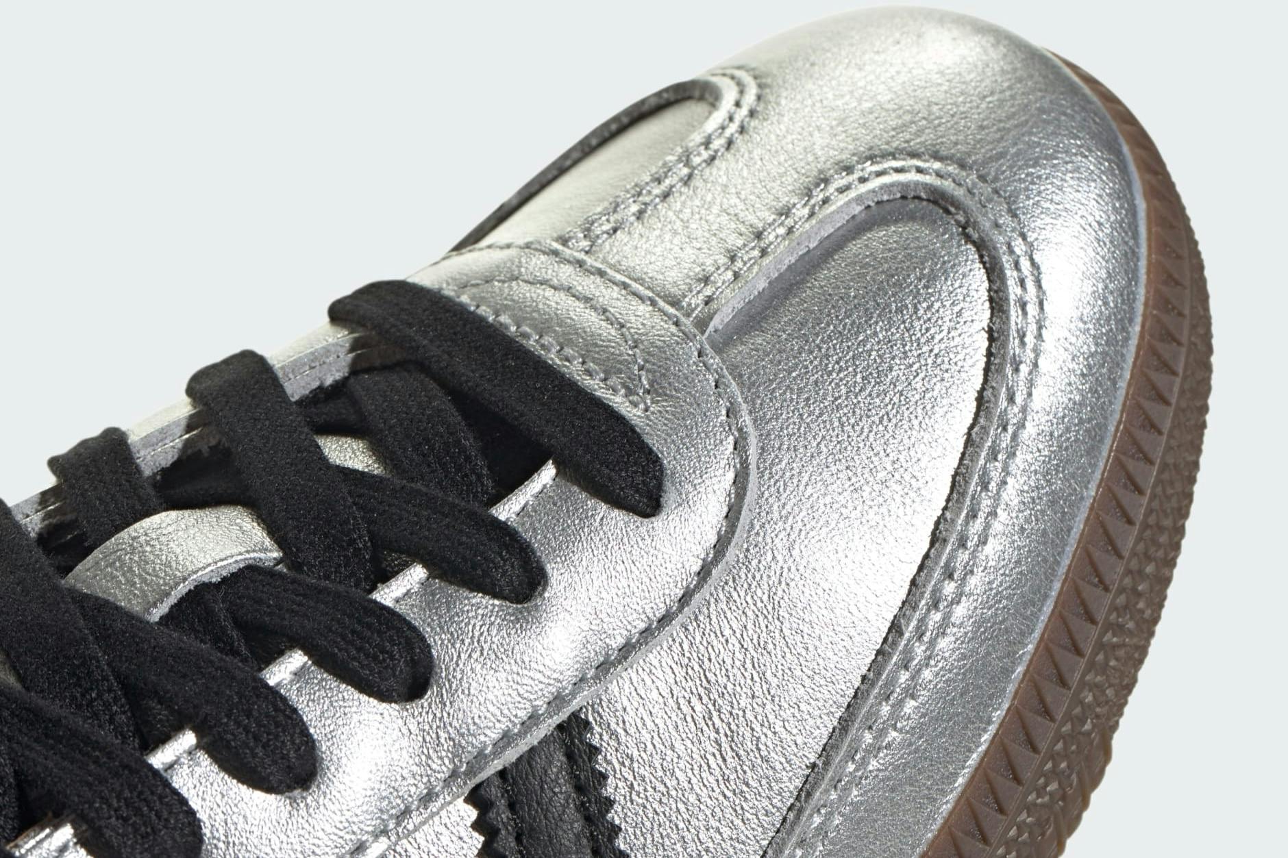 adidas Samba silver and black