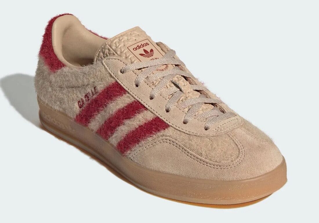 furry adidas Gazelle sneaker