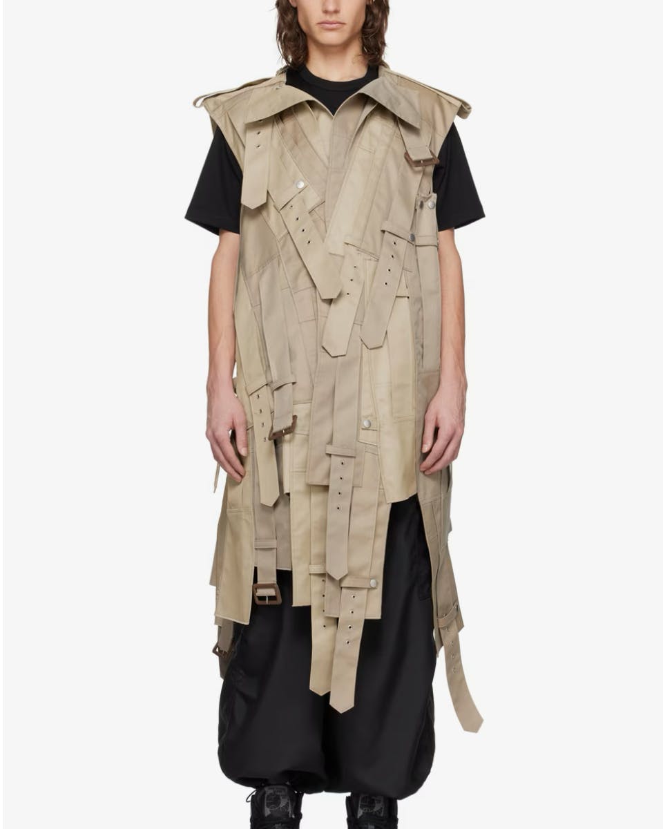 Junya Watanabe Beige Sleeveless Coat