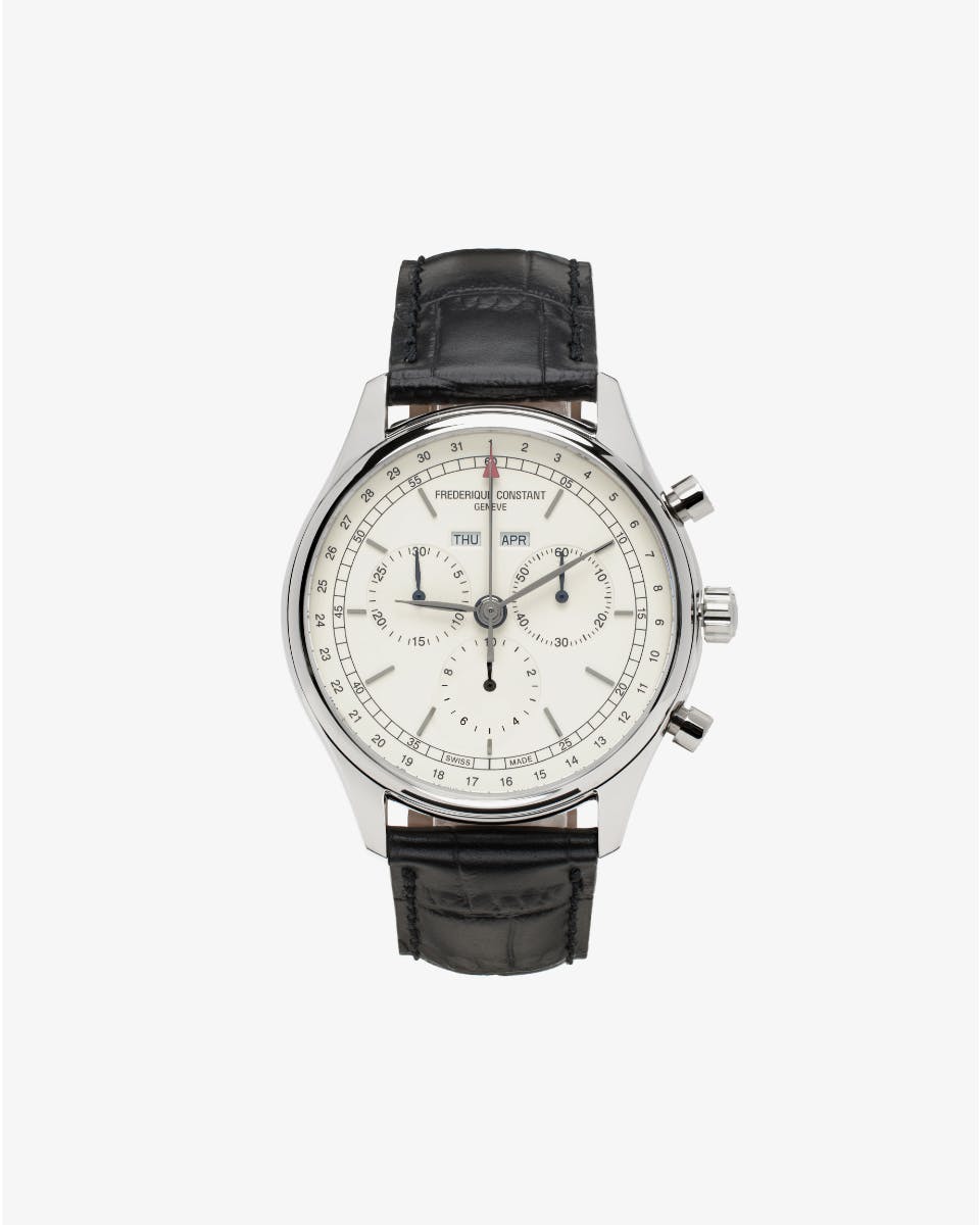 Silver & Black Classics Quartz Chronograph