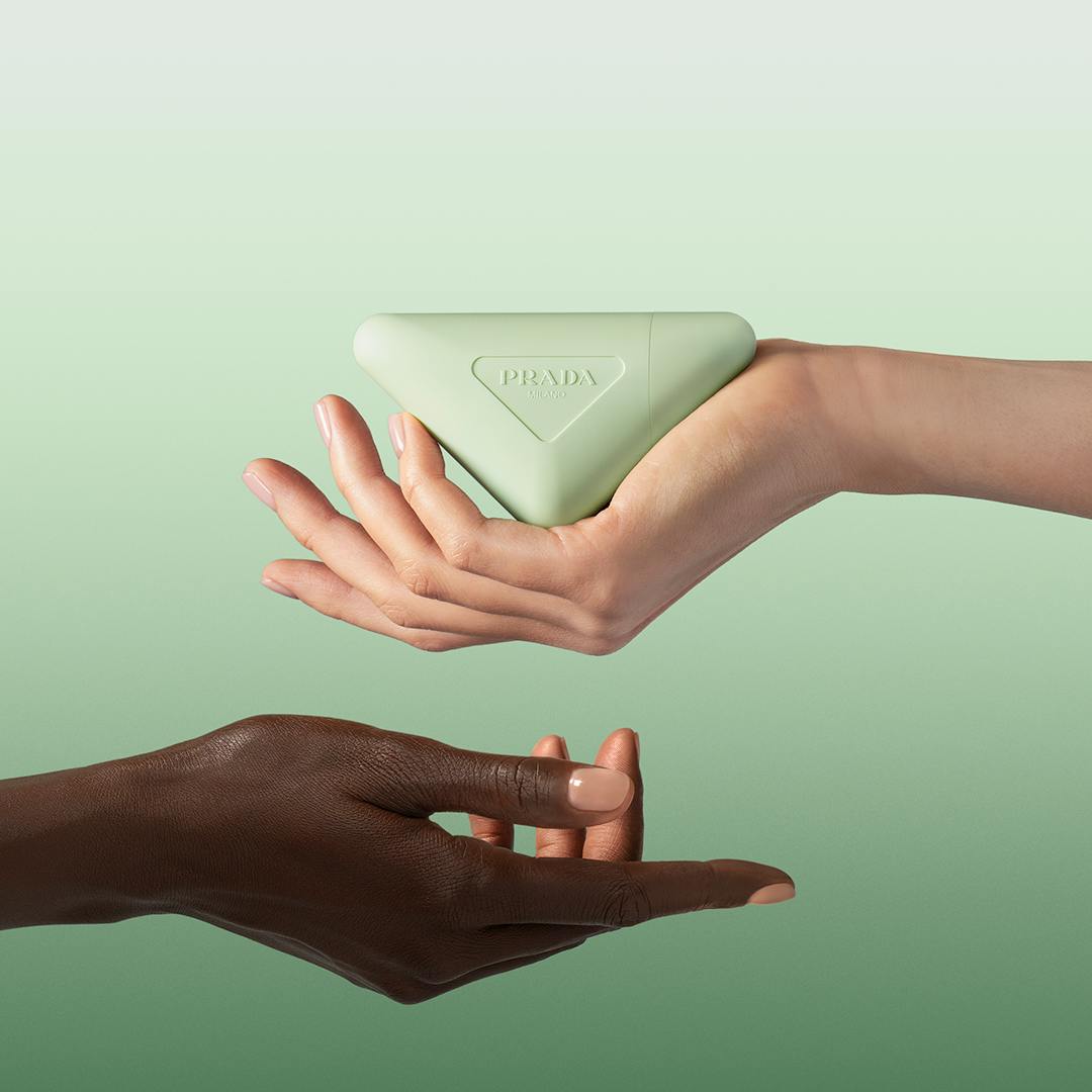 Green triangular Prada hand lotion