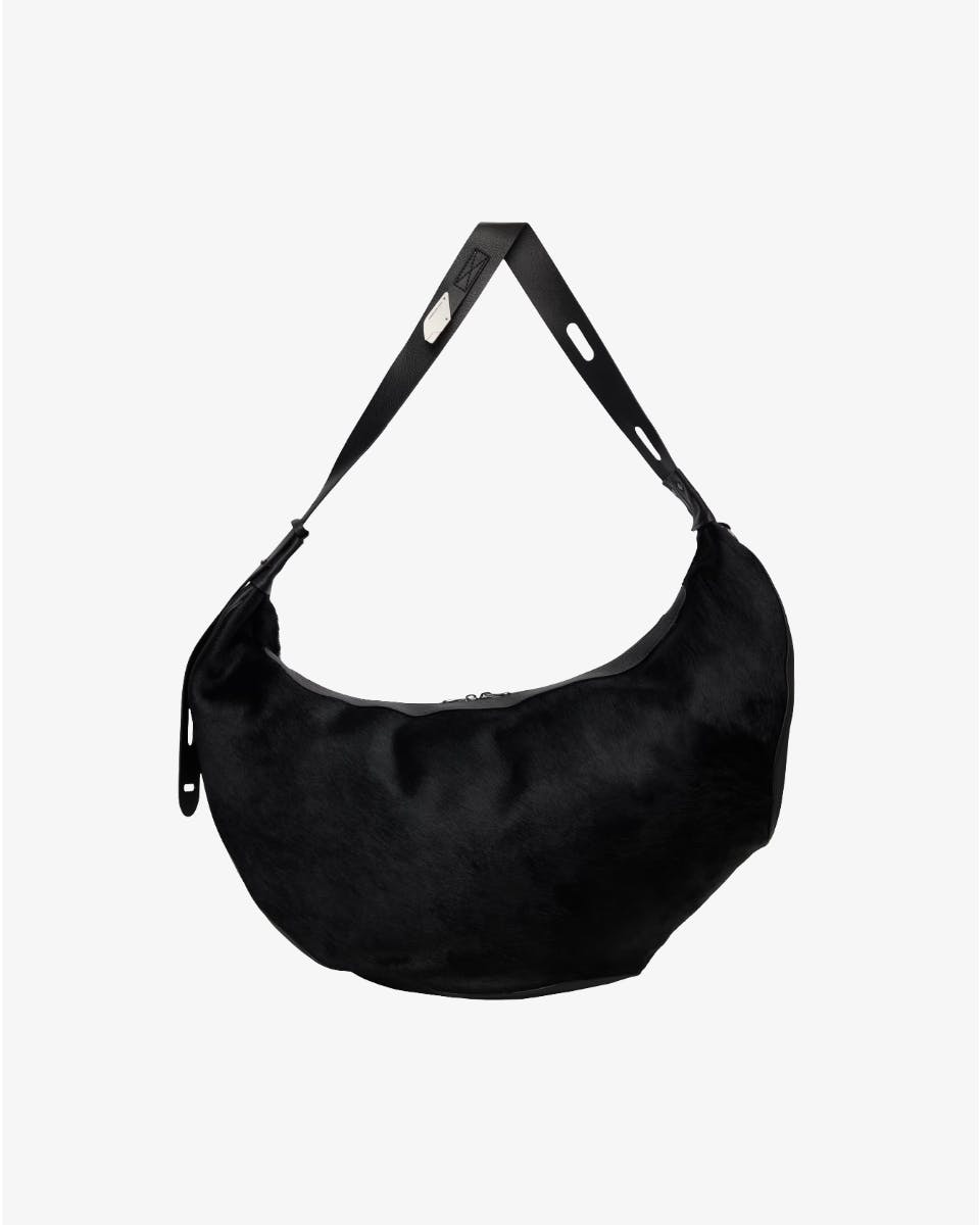 Grained Nappa calfskin and hair-on-leather messenger bag