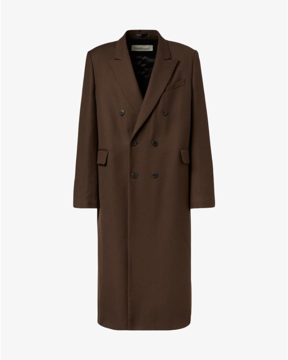 Double-breasted wool coat