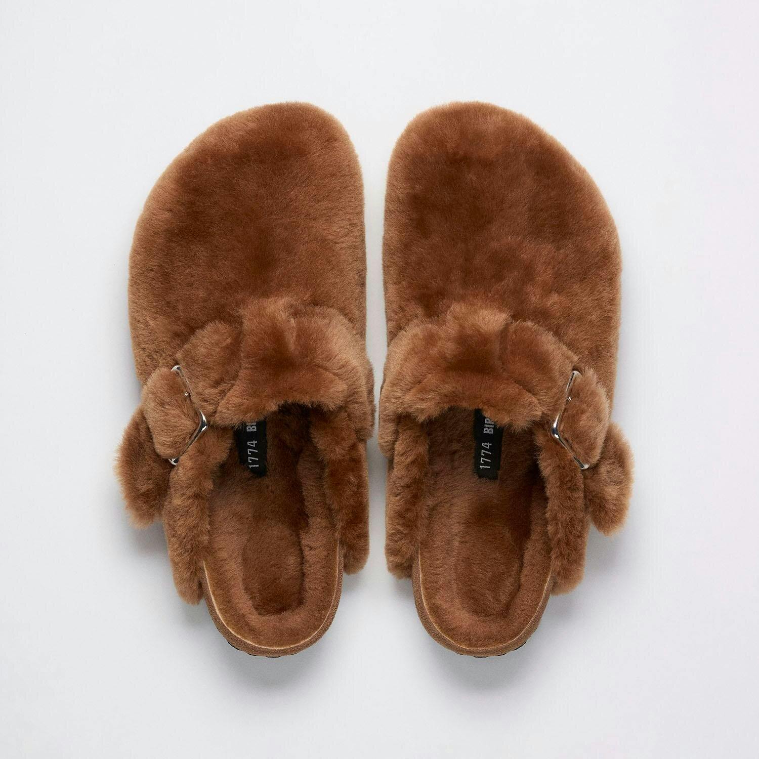 Birkenstock 1774 Becomes Berlin fur shearling sandals