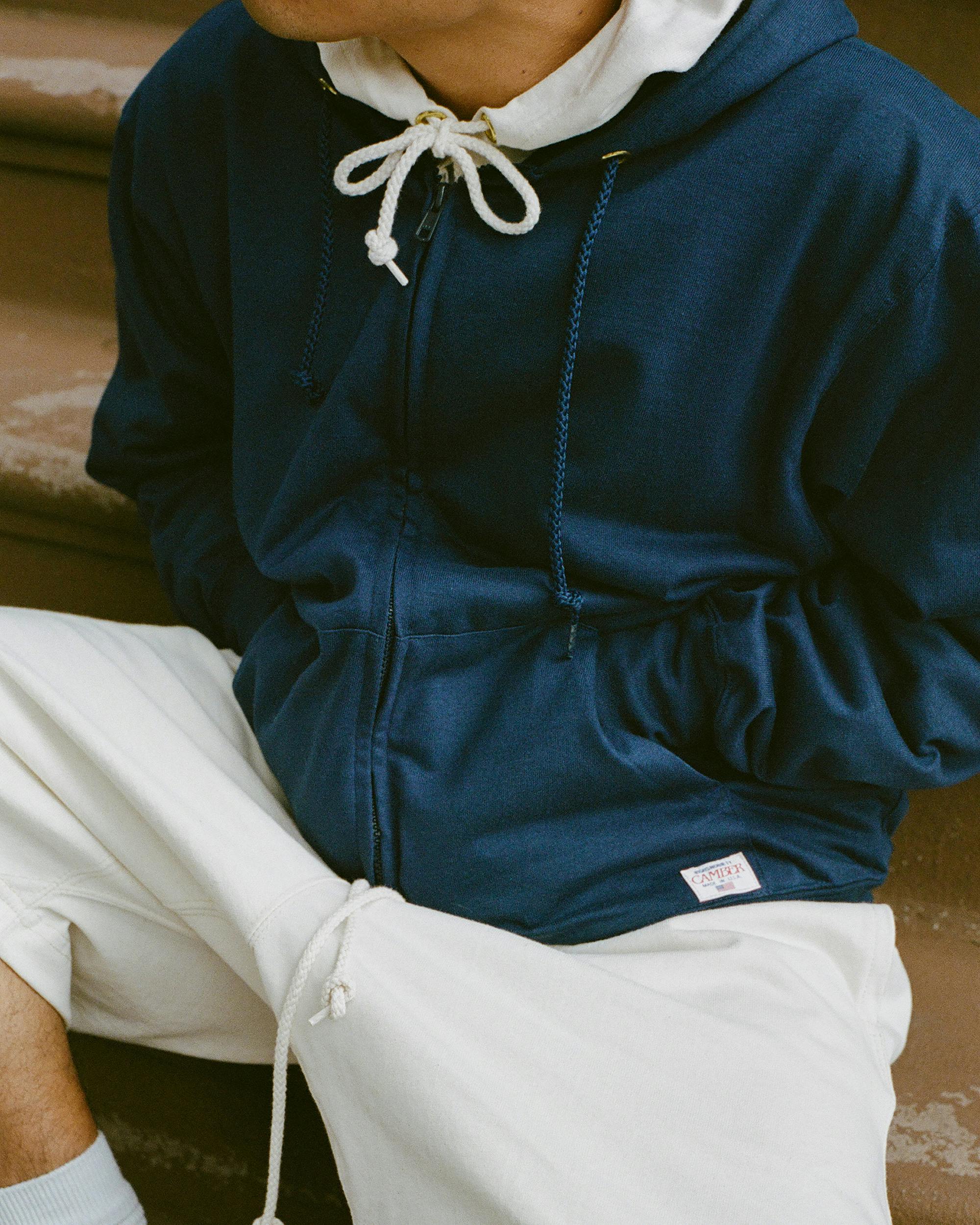 camber blue hoodie white hoodie white shorts