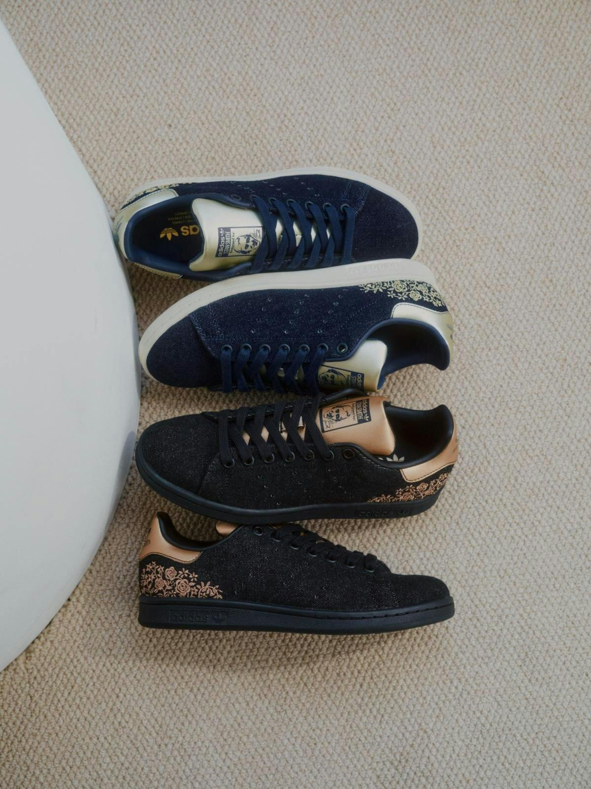adidas stan smith floral denim shoe
