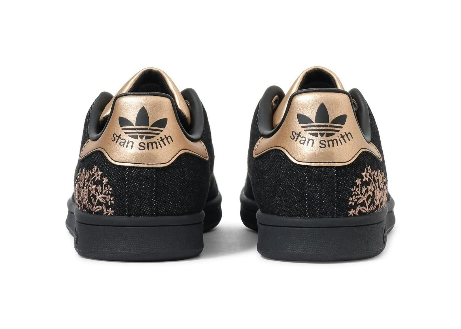 adidas stan smith floral denim shoe