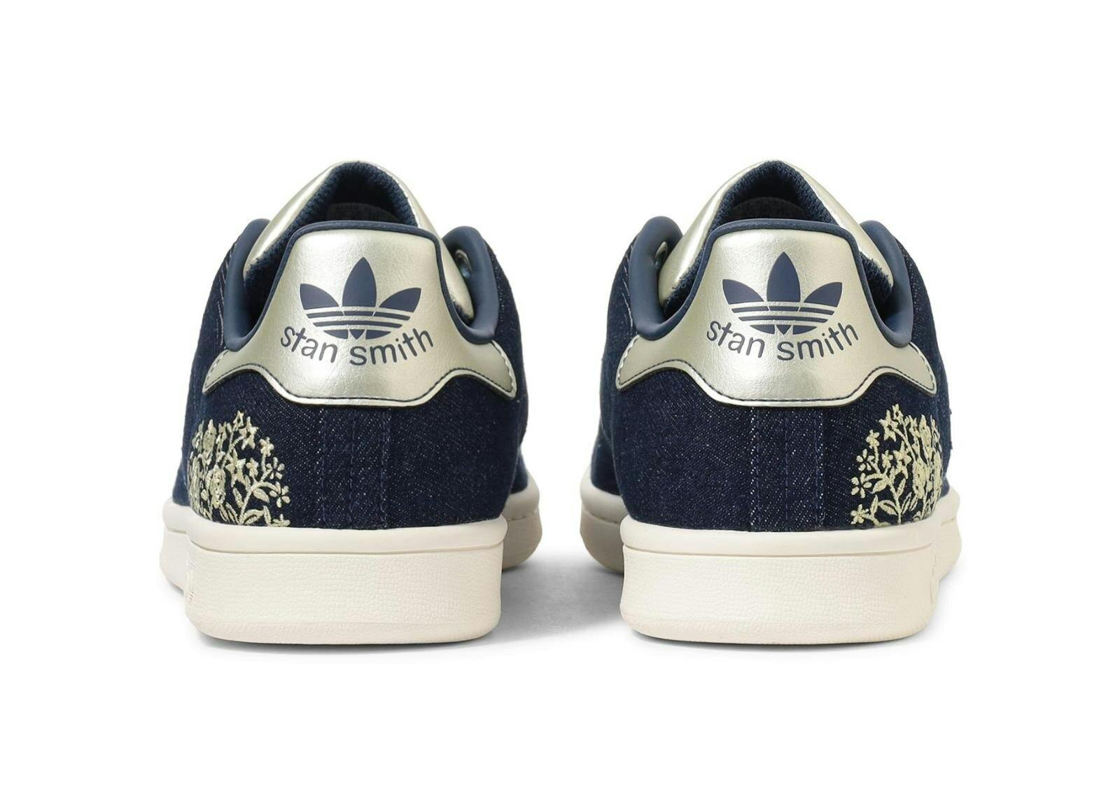 adidas stan smith floral denim shoe