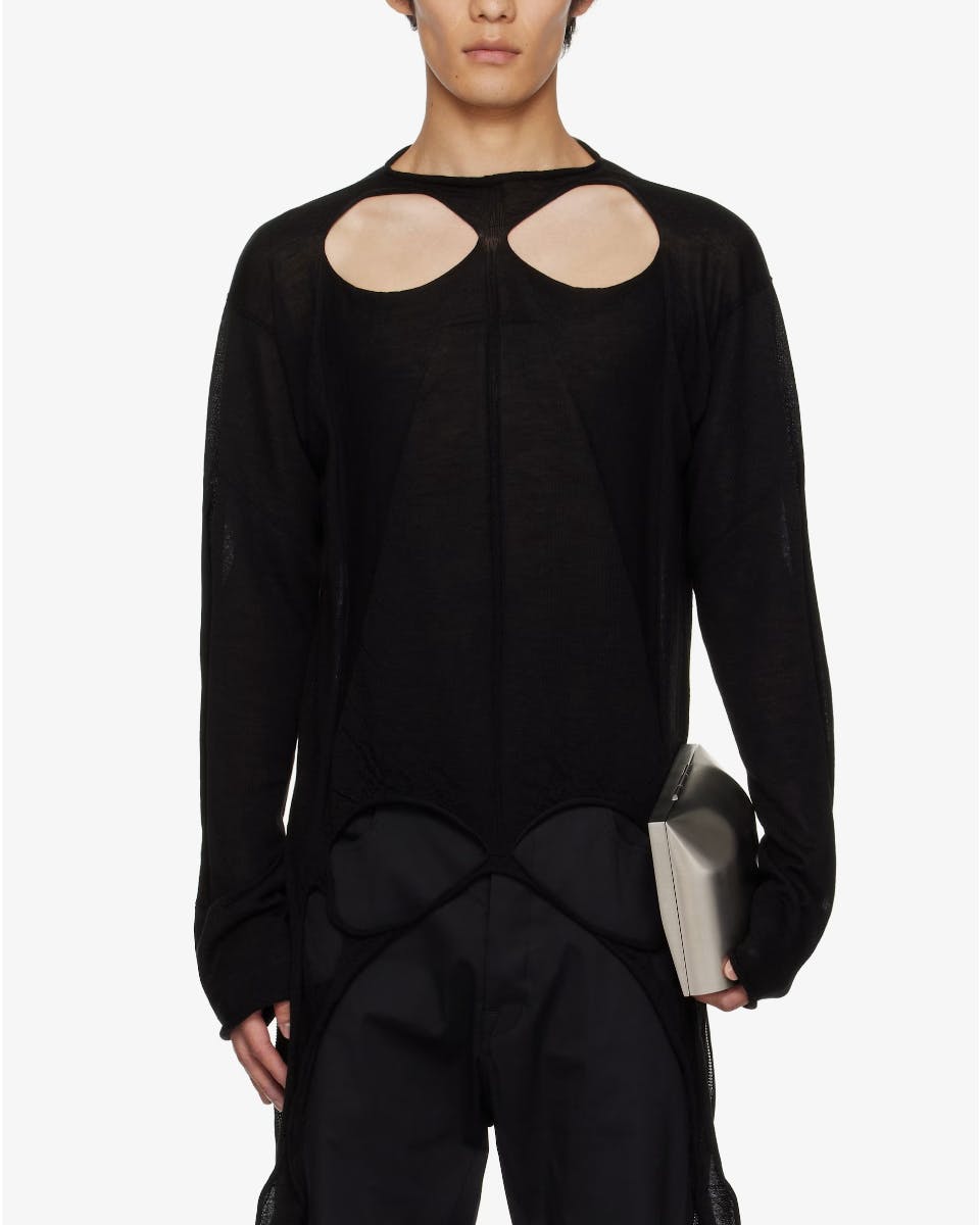 Black Concordians Slashed Pull Sweater