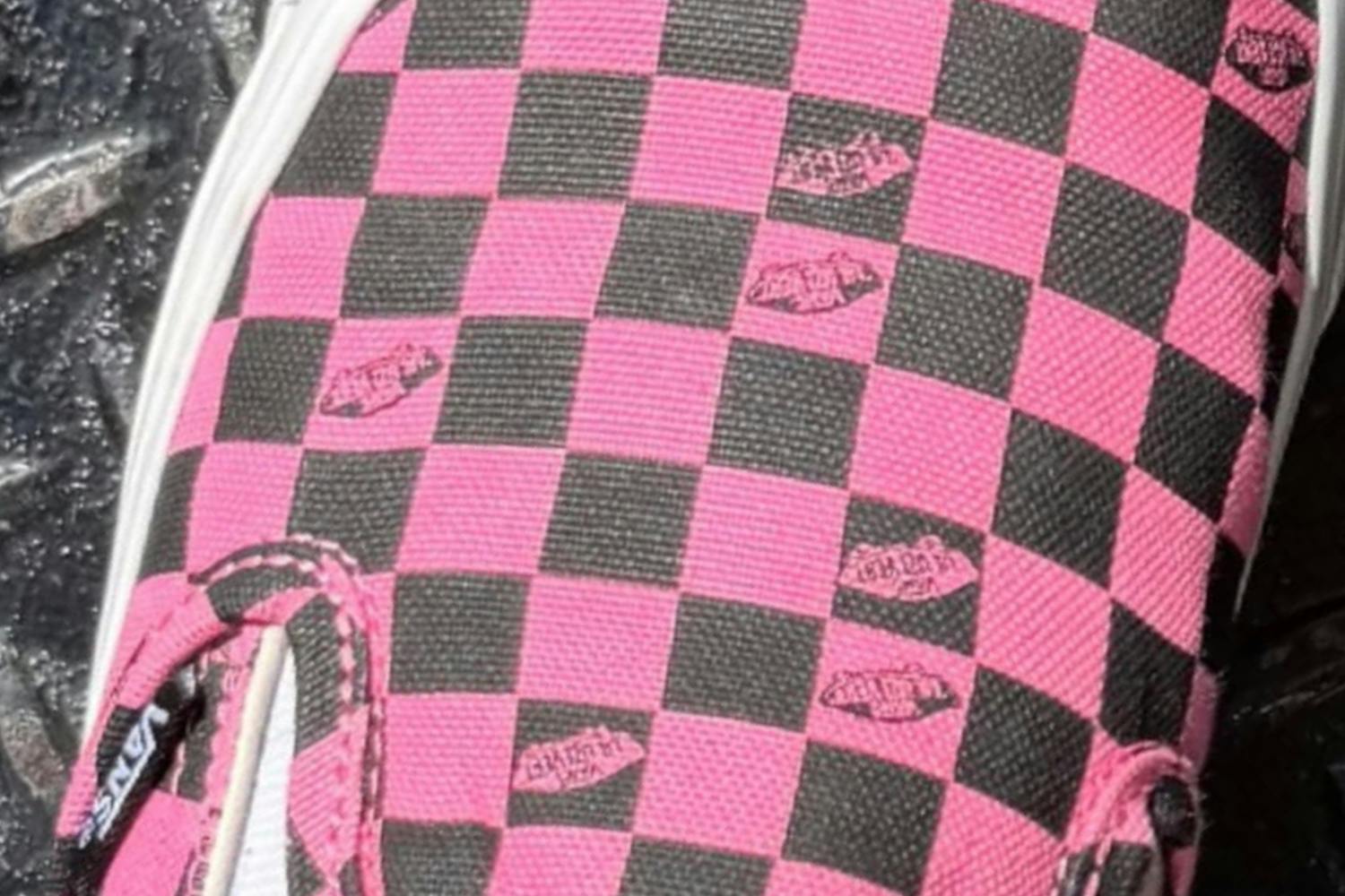 Vans pink and black lil uzi vert slip-on