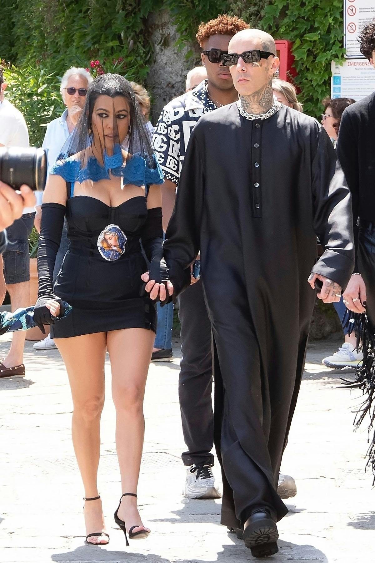 Kourtney Kardashian and Travis Barker in Portofino ahead of their wedding.