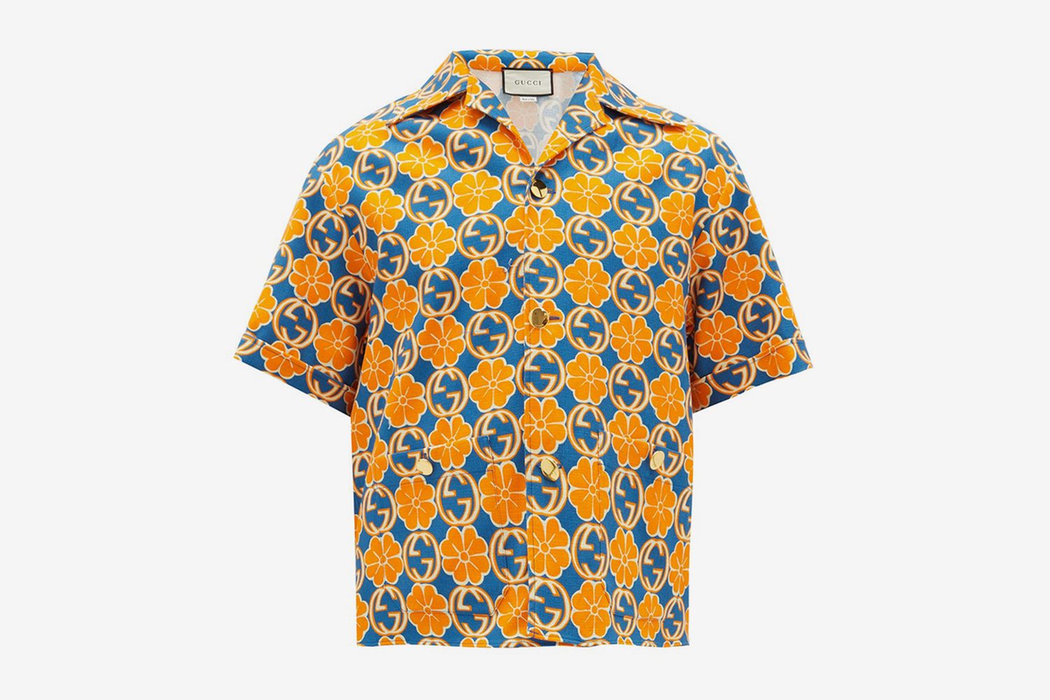 GG and Floral-Print Cotton-Poplin Shirt