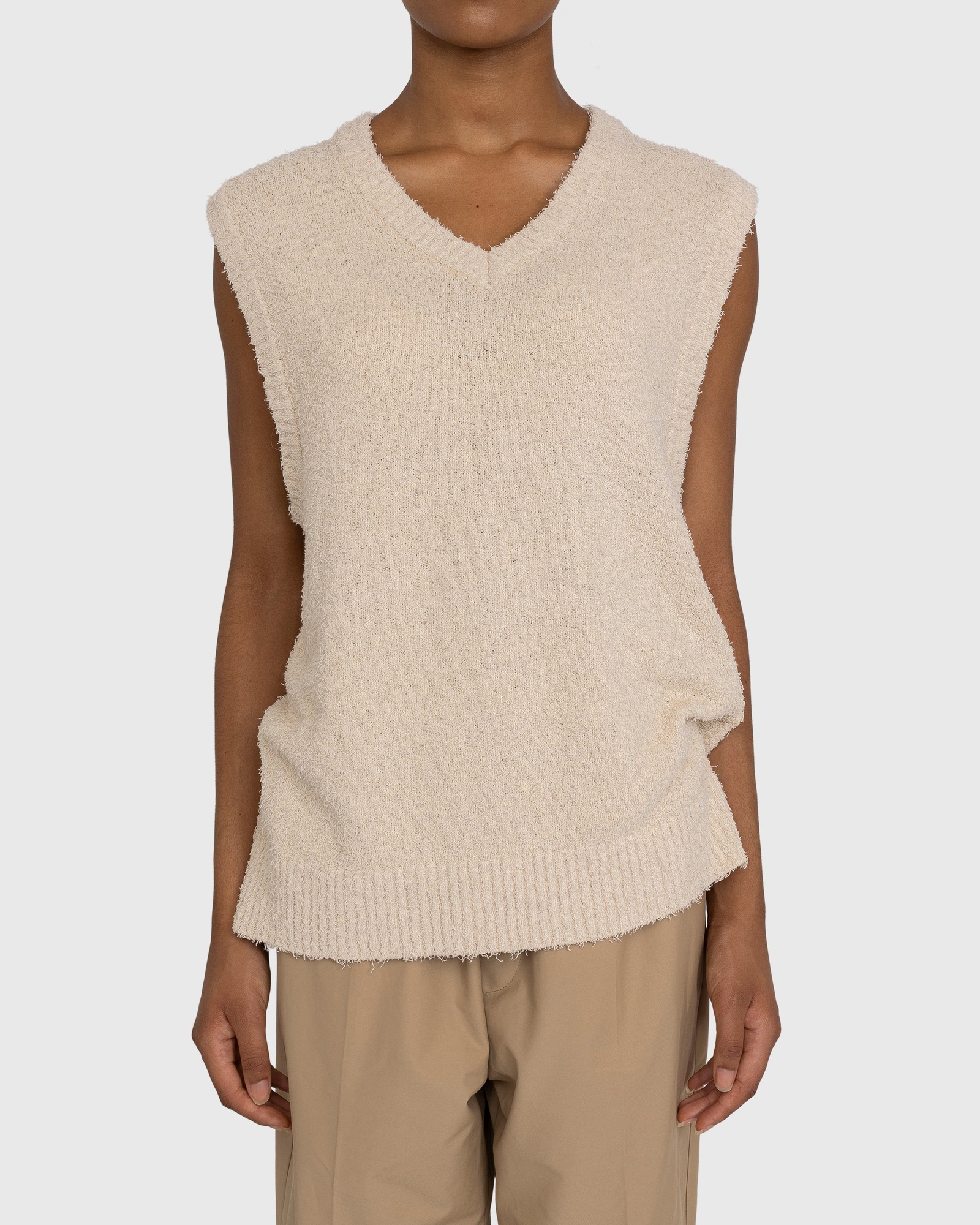 Highsnobiety VNeck Sweater Vest Beige Highsnobiety Shop