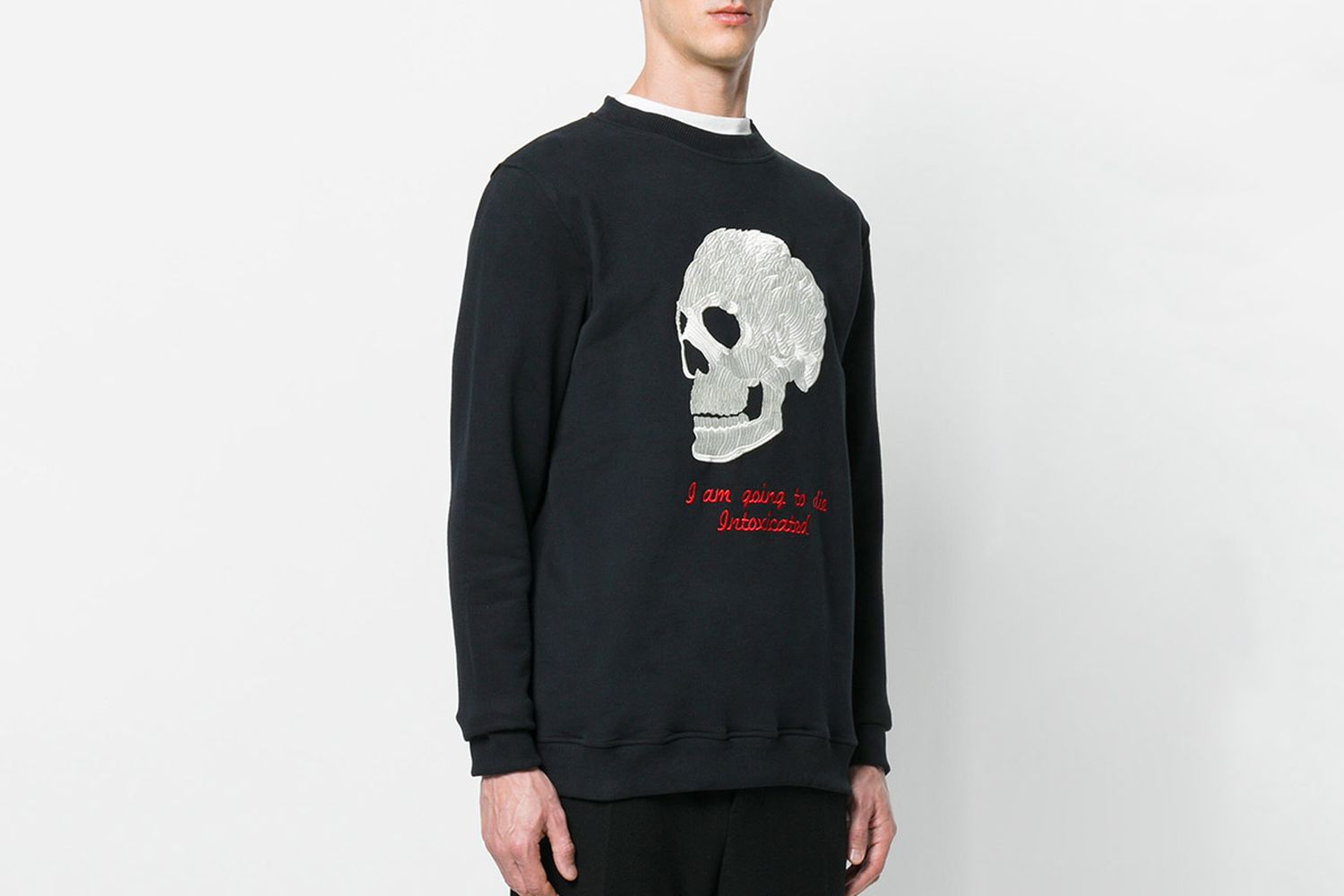 Skull-Embroidered Sweater