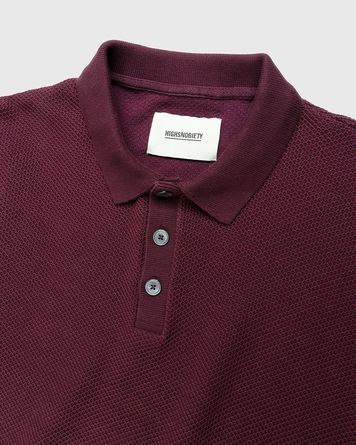 Highsnobiety – Knit Short-Sleeve Polo Bordeaux - Polos - Brown - Image 5