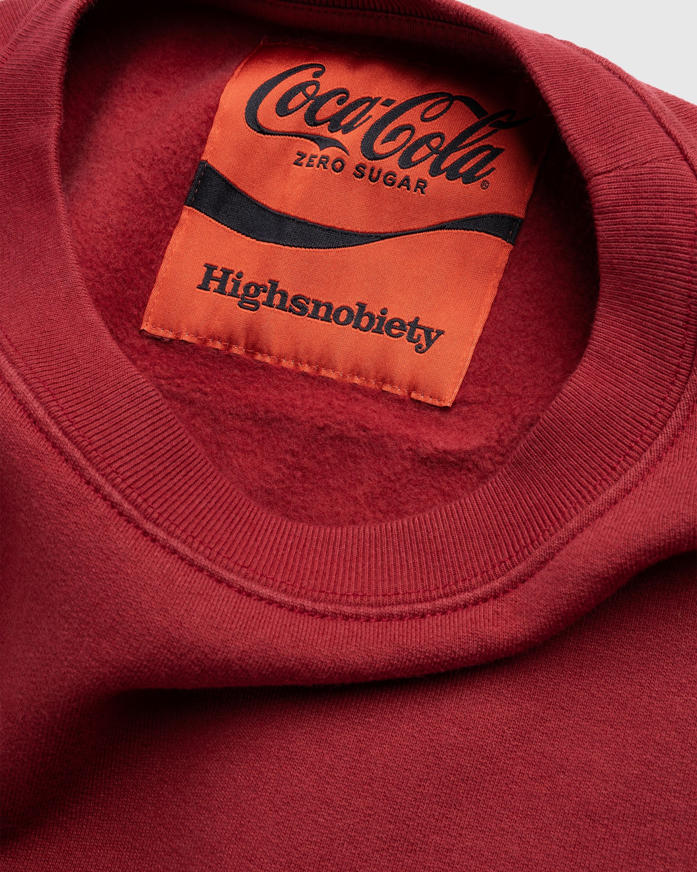 Highsnobiety x Coca-Cola Zero Sugar – Crewneck Burgundy - Knitwear - Red - Image 8