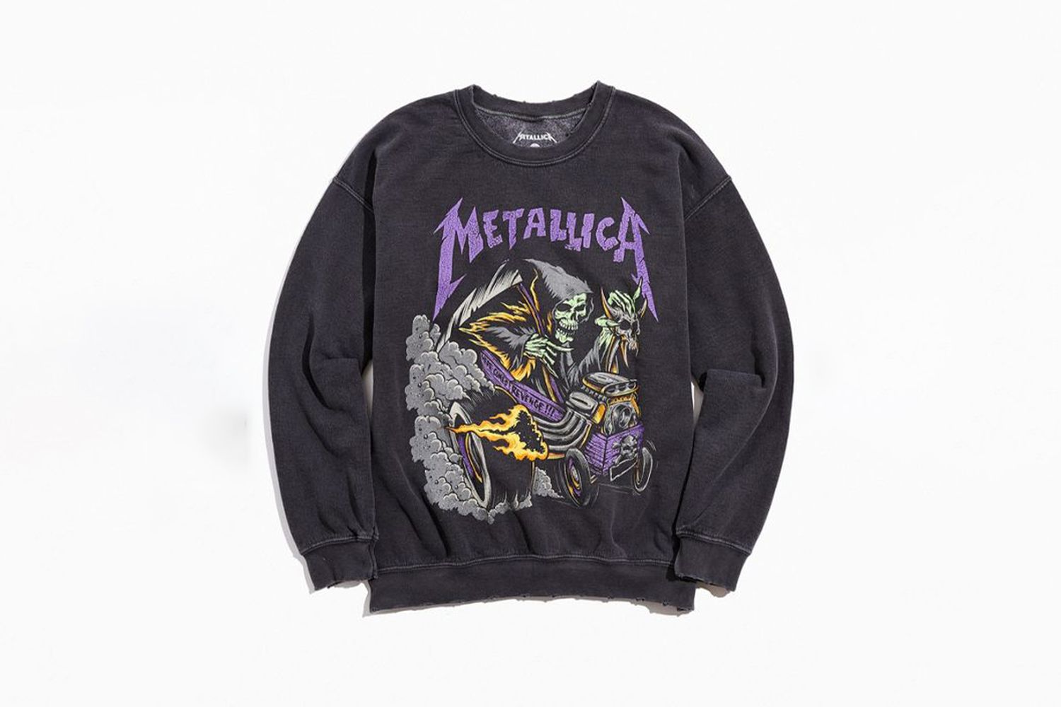 Metallica Distressed Washed Crewneck Sweatshirt