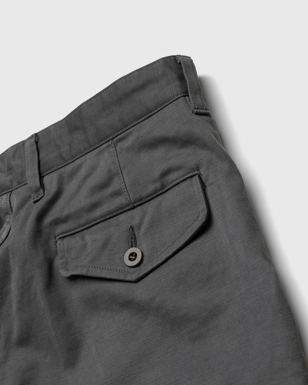 Auralee – Brushed Zimbabwe Cotton Pants Grey - Work Pants - Grey - Image 4