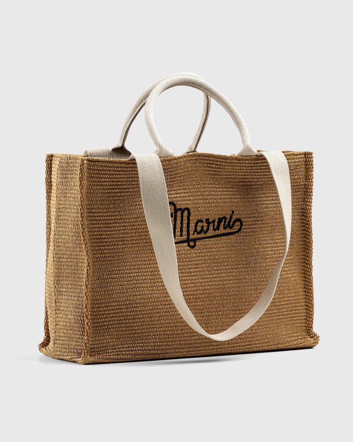 Marni – Raffia Summer Logo Bag Raw Sienna Natural - Bags - Brown - Image 5