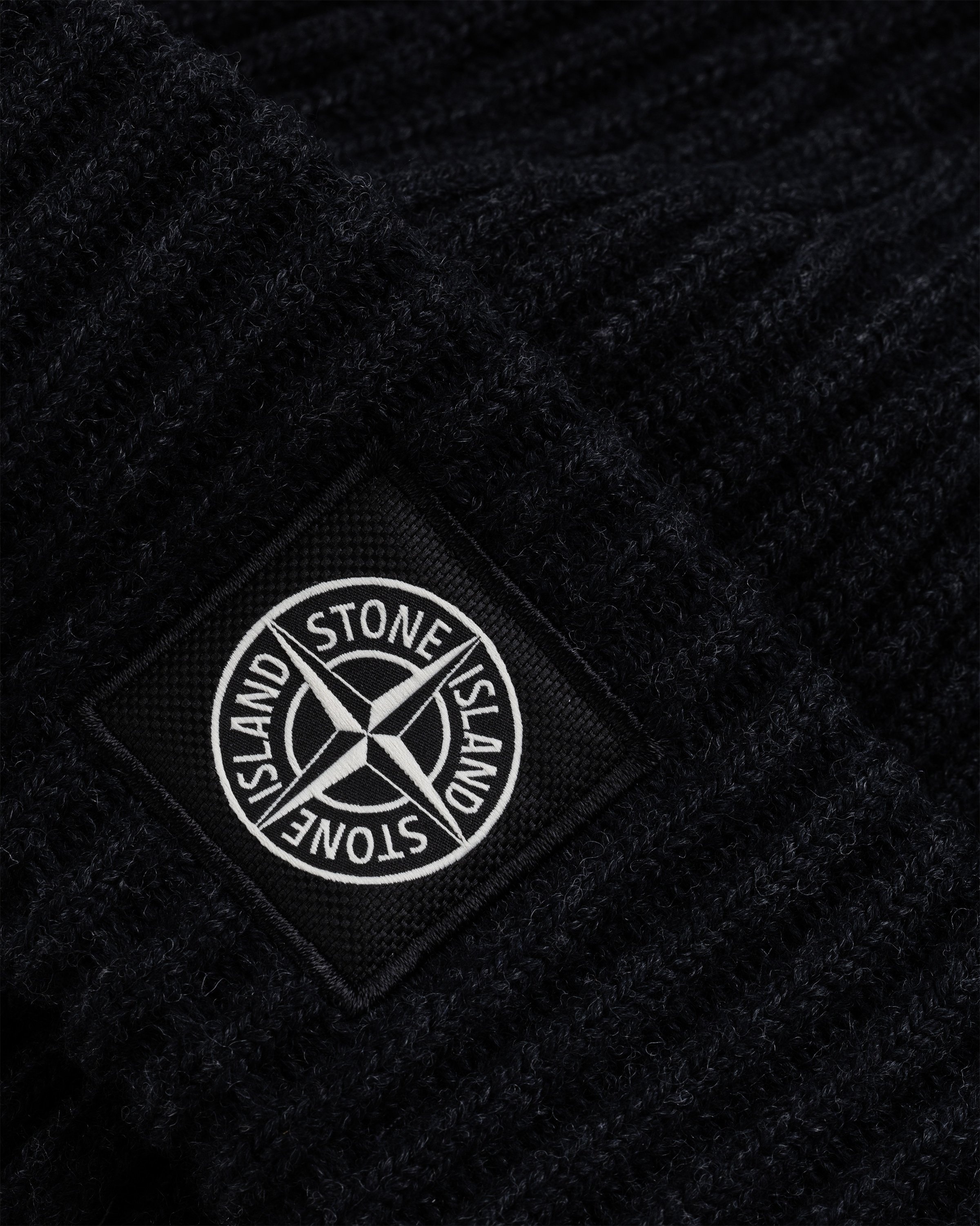 Stone Island – Ribbed Wool Beanie Melange Charcoal | Highsnobiety Shop