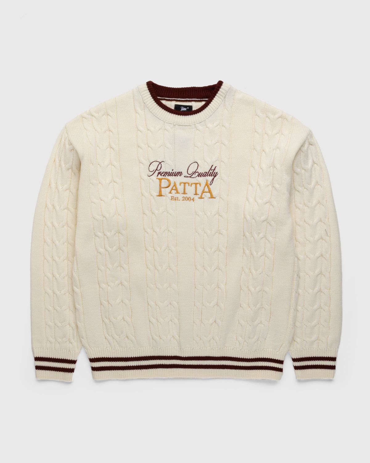 Patta – Premium Cable Knitted Sweater Vanilla Ice - Knitwear - White - Image 1