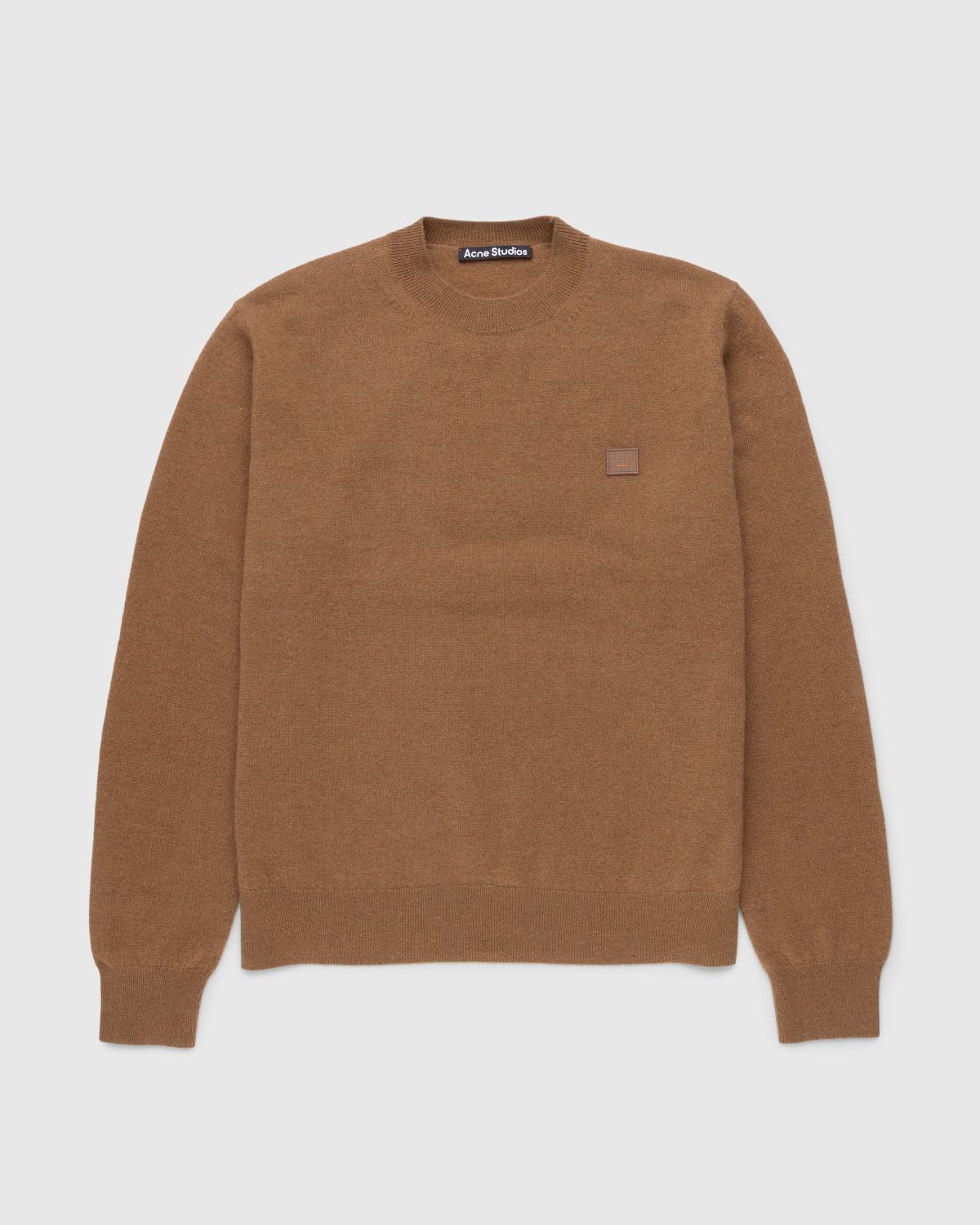 Acne Studios – Wool Crewneck Sweater Toffee Brown - Knitwear - Brown - Image 1