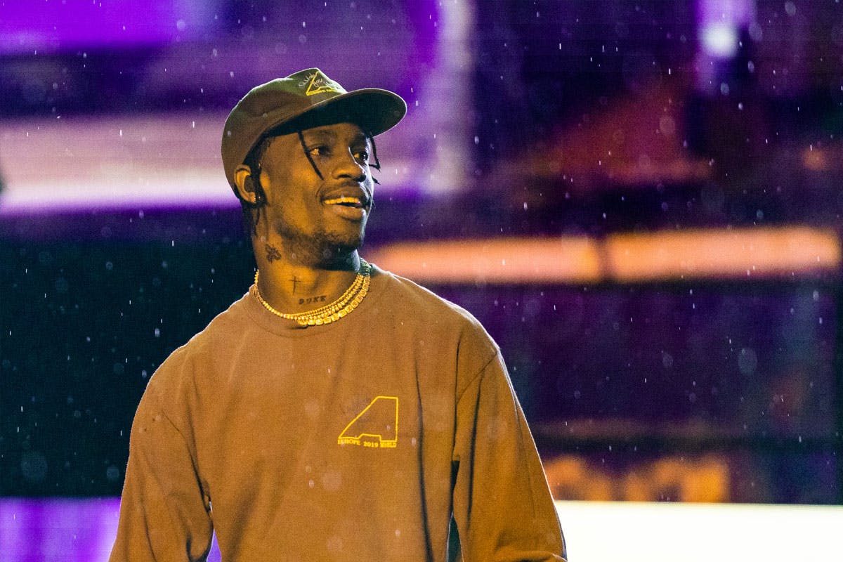 Travis Scott brown shirt cap