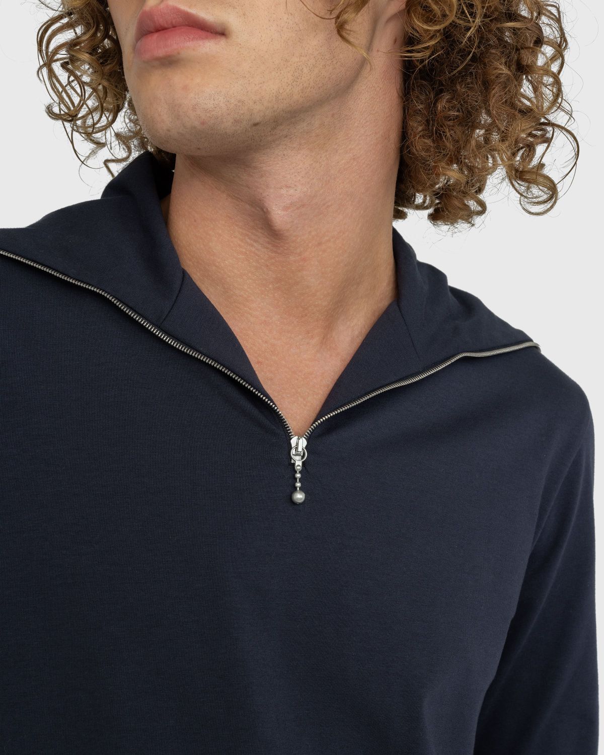 Jil Sander – Zip-Up Long-Sleeve Dark Navy - Tops - Blue - Image 4